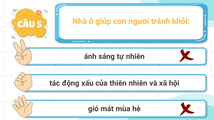 Trò chơi khởi động Công nghệ 6 kết nối Bài 1: Khái quát về nhà ở