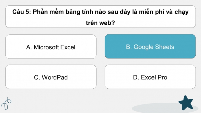 Trò chơi khởi động Tin học 7 kết nối Bài 6: Làm quen với phần mềm bảng tính