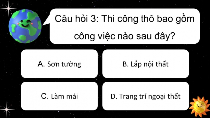 Trò chơi khởi động Công nghệ 6 kết nối Bài 2: Xây dựng nhà ở