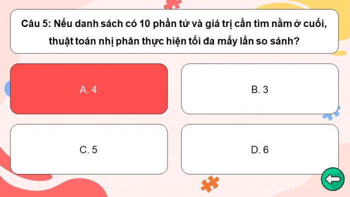 Trò chơi khởi động Tin học 7 kết nối Bài 16: Thuật toán sắp xếp