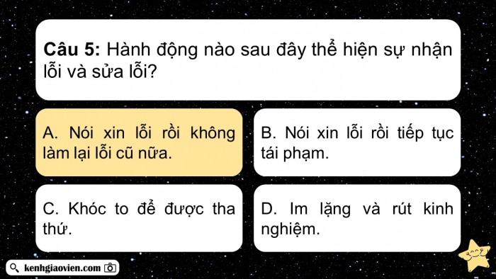 Trò chơi khởi động Đạo đức 2 kết nối Bài 6: Nhận lỗi và sửa lỗi