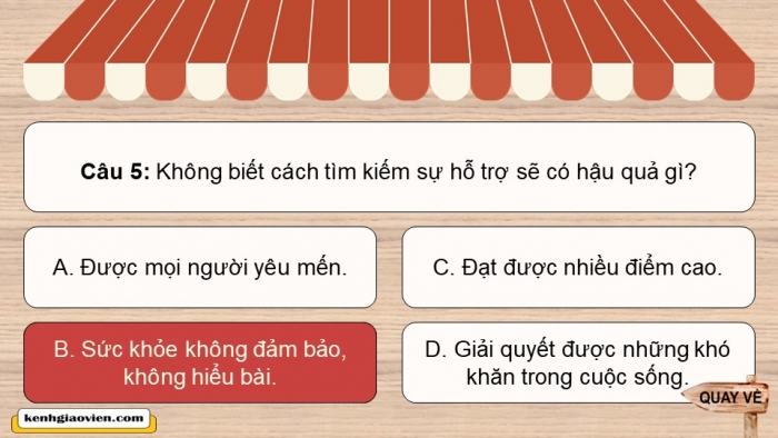 Trò chơi khởi động Đạo đức 2 kết nối Bài 12: Tìm kiếm sự hỗ trợ khi ở trường