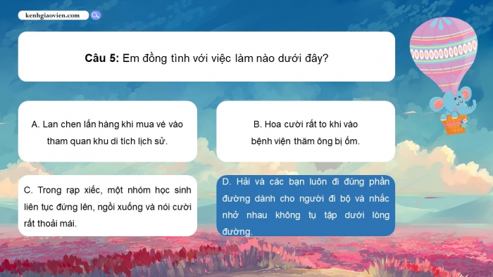Trò chơi khởi động Đạo đức 2 kết nối Bài 15: Em tuân thủ quy định nơi công cộng