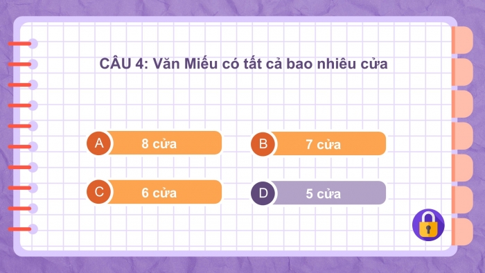 Trò chơi khởi động Lịch sử Địa lí 4 kết nối Bài 13: Văn Miếu - Quốc Tử Giám