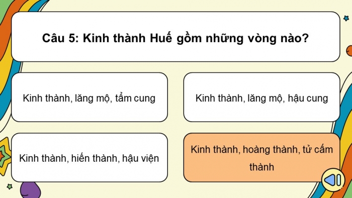 Trò chơi khởi động Lịch sử Địa lí 4 kết nối Bài 18: Cố đô Huế