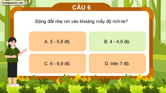 Trò chơi khởi động Địa lí 6 kết nối Bài 12: Núi lửa và động đất