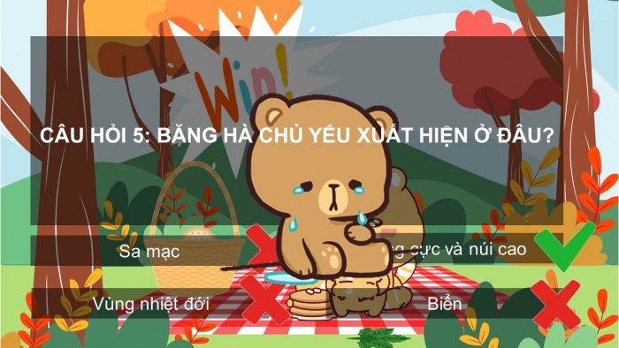 Trò chơi khởi động Địa lí 6 kết nối Bài 20: Sông và hồ. Nước ngầm và băng hà