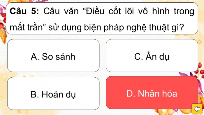 Trò chơi khởi động Ngữ văn 6 kết nối Bài 1: Nghĩa của từ ngữ, Biện pháp tu từ, Từ ghép và từ láy