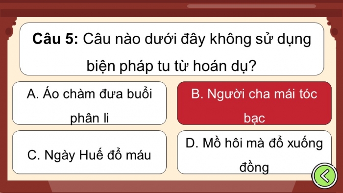 Trò chơi khởi động Ngữ văn 6 kết nối Bài 2: Nghĩa của từ ngữ, Biện pháp tu từ
