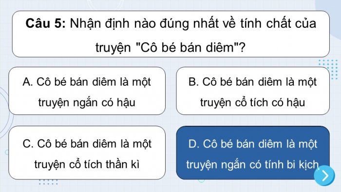 Trò chơi khởi động Ngữ văn 6 kết nối Bài 3: Cô bé bán diêm