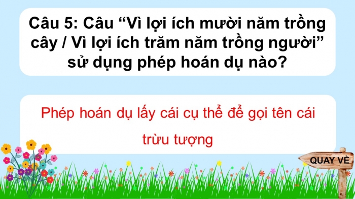 Trò chơi khởi động Ngữ văn 6 kết nối Bài 4: Biện pháp tu từ, Nghĩa của từ ngữ