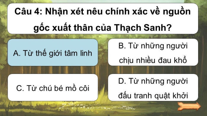 Trò chơi khởi động Ngữ văn 6 kết nối Bài 7: Thạch Sanh