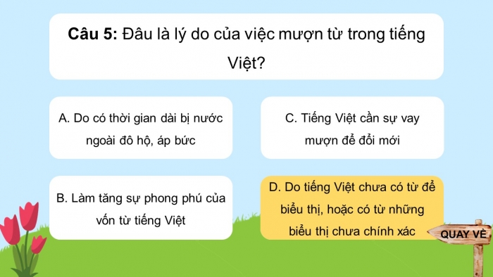 Trò chơi khởi động Ngữ văn 6 kết nối Bài 9: Từ mượn