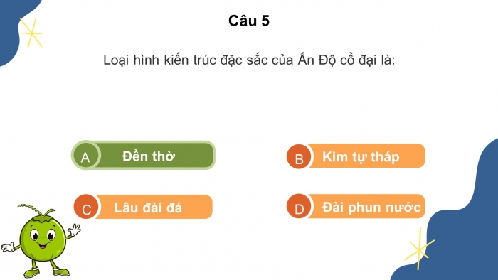 Trò chơi khởi động Lịch sử 6 chân trời Bài 11: La Mã cổ đại