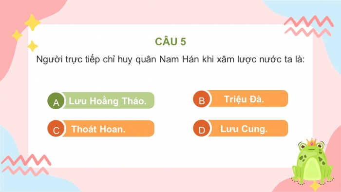 Trò chơi khởi động Lịch sử 6 chân trời Bài 20: Vương quốc Chăm-pa từ thế kỉ II đến thế kỉ X