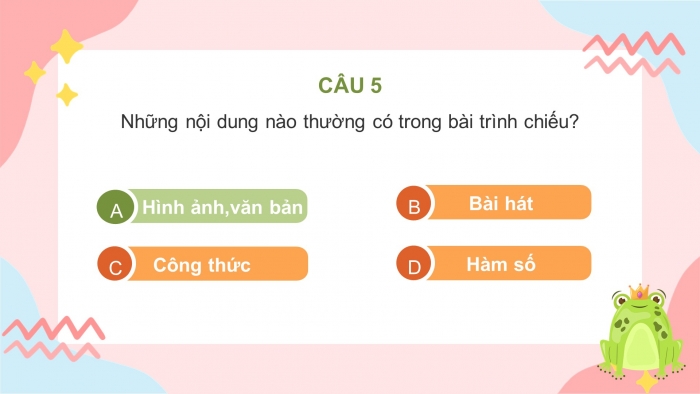 Trò chơi khởi động Tin học 7 kết nối Bài 11: Tạo bài trình chiếu
