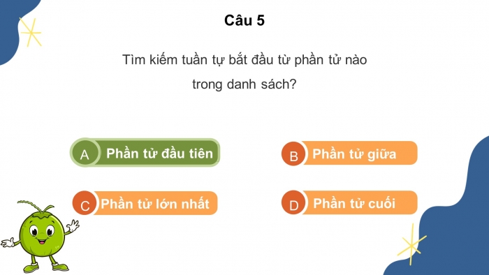 Trò chơi khởi động Tin học 7 kết nối Bài 14: Thuật toán tìm kiếm tuần tự