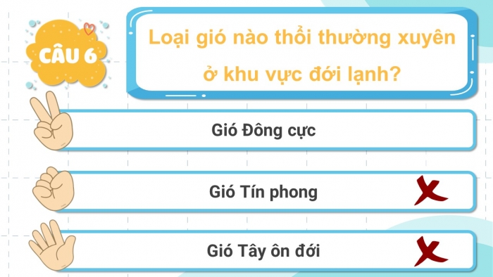 Trò chơi khởi động Địa lí 6 kết nối Bài 25: Sự phân bố các đới thiên nhiên trên Trái Đất
