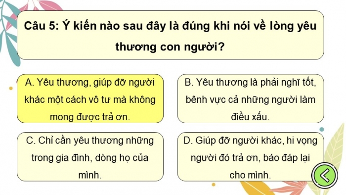 Trò chơi khởi động Công dân 6 kết nối Bài 2: Yêu thương con người