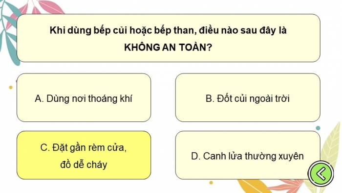 Trò chơi khởi động Công nghệ 6 chân trời Bài 2: Sử dụng năng lượng trong gia đình