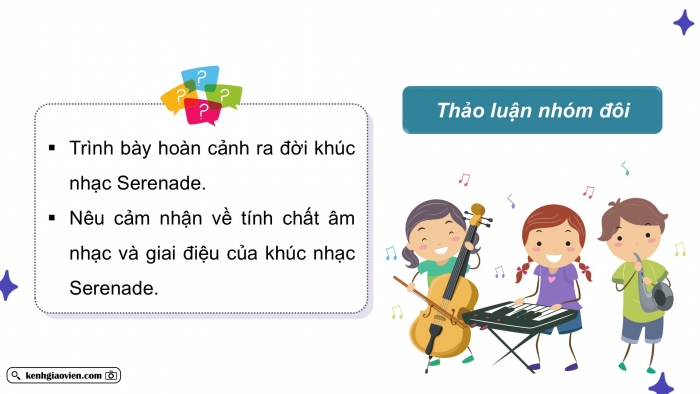 Giáo án điện tử Âm nhạc 9 kết nối Tiết 29: Thường thức âm nhạc Nhạc sĩ Franz Peter Schubert và khúc nhạc Serenade, Ôn bài hát Donna Donna