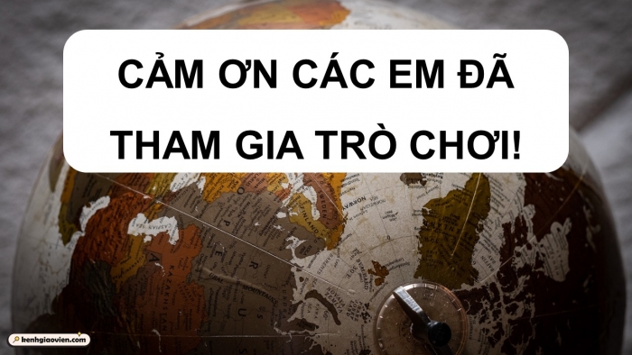 Trò chơi khởi động Địa lí 6 kết nối Bài 22: Lớp đất trên Trái Đất