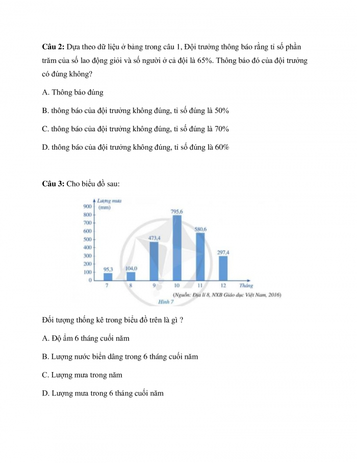 Phiếu trắc nghiệm Toán 8 cánh diều Chương 6 Bài 3: Phân tích và xử lí dữ liệu thu được ở dạng bảng, biểu đồ