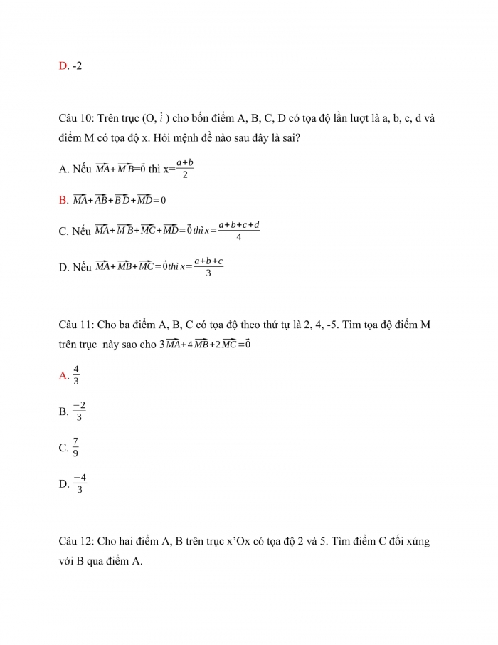 Trắc nghiệm toán 10 kết nối tri thức Bài 10_Vecto trong mặt phẳng tọa độ