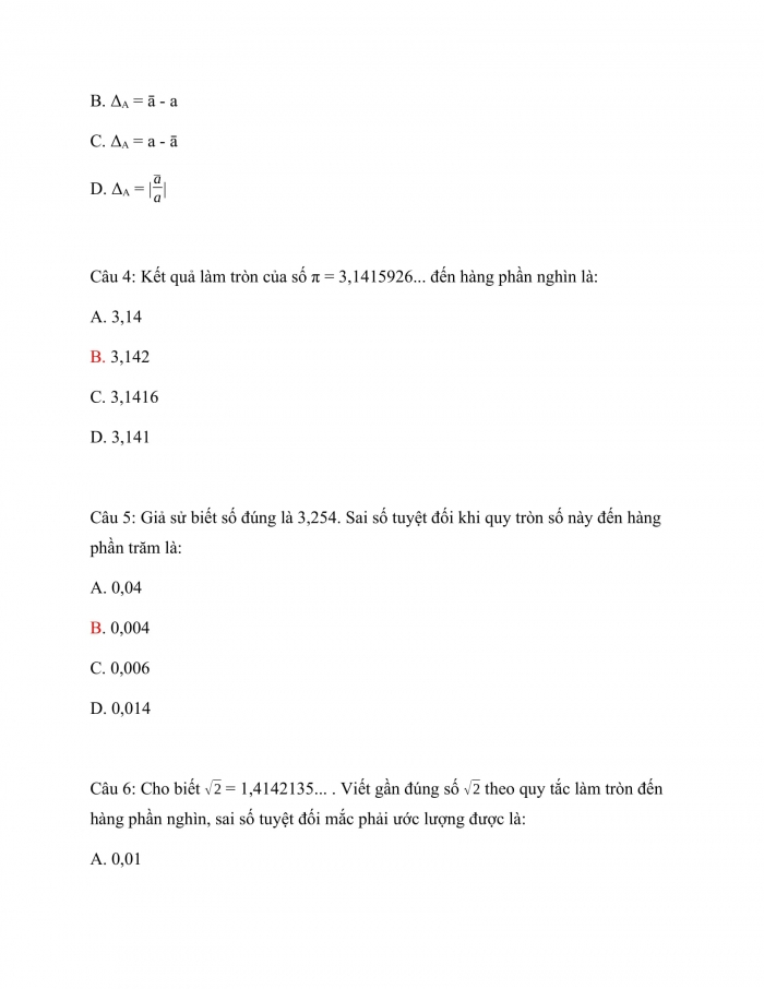 Trắc nghiệm toán 10 kết nối tri thức Bài 12_Số gần đúng và sai số