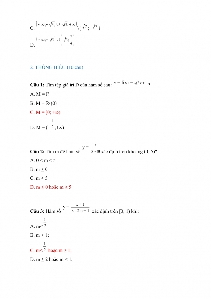 Trắc nghiệm toán 10 kết nối tri thức Bài 15: hàm số