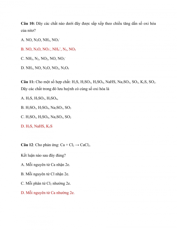 Trắc nghiệm Hóa học 10 kết nối tri thức Bài 16. Ôn tập chương 4
