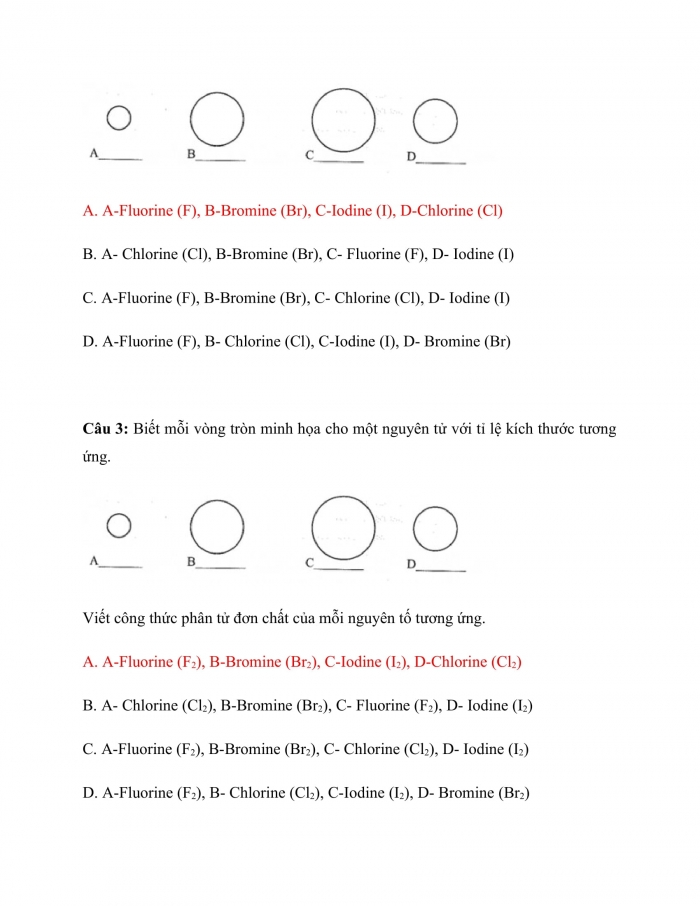 Trắc nghiệm hoá học 10 cánh diều Bài 17: nguyên tố và đơn chất halogen