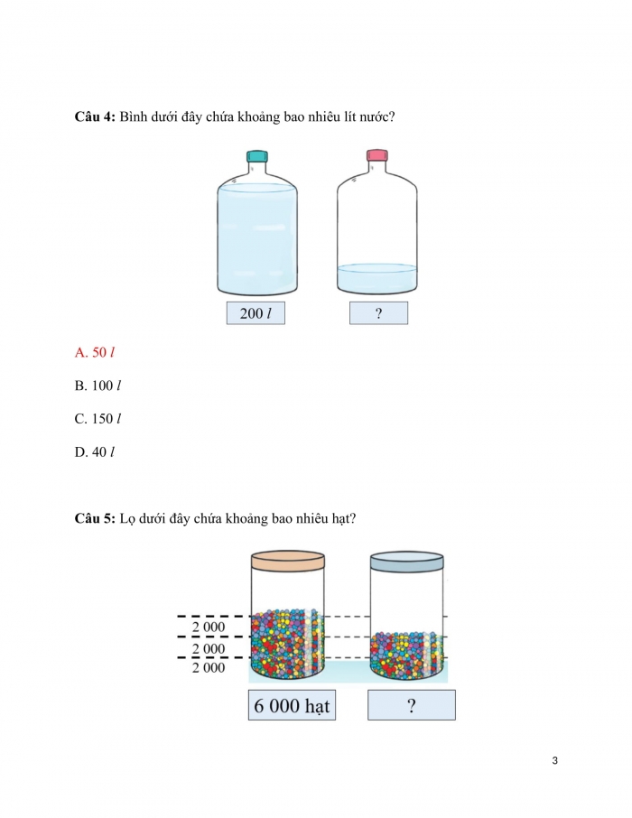 Trắc nghiệm Toán 3 Cánh diều (Tập 2) Bài 19: em vui học toán