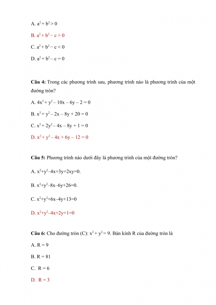 Trắc nghiệm toán 10 kết nối tri thức Bài 21: đường tròn trong mặt phẳng tọa độ