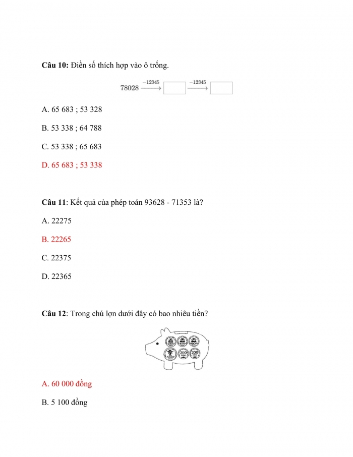 Trắc nghiệm Toán 3 Cánh diều (Tập 2) Bài 25: Luyện tập