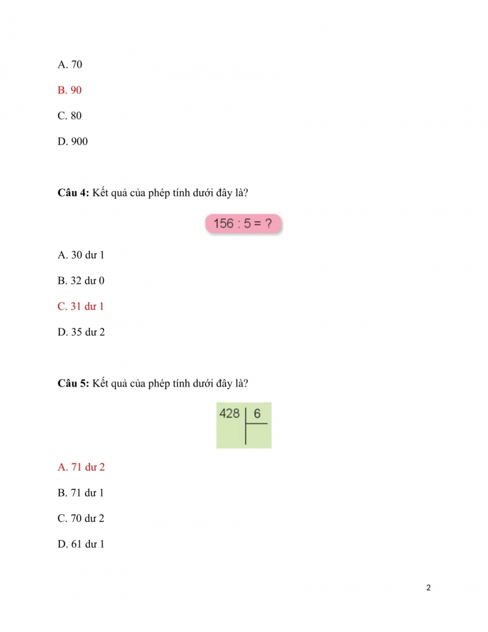 Trắc nghiệm Toán 3 Kết nối tri thức Bài 37: chia số có ba chữ số với số có một chữ số