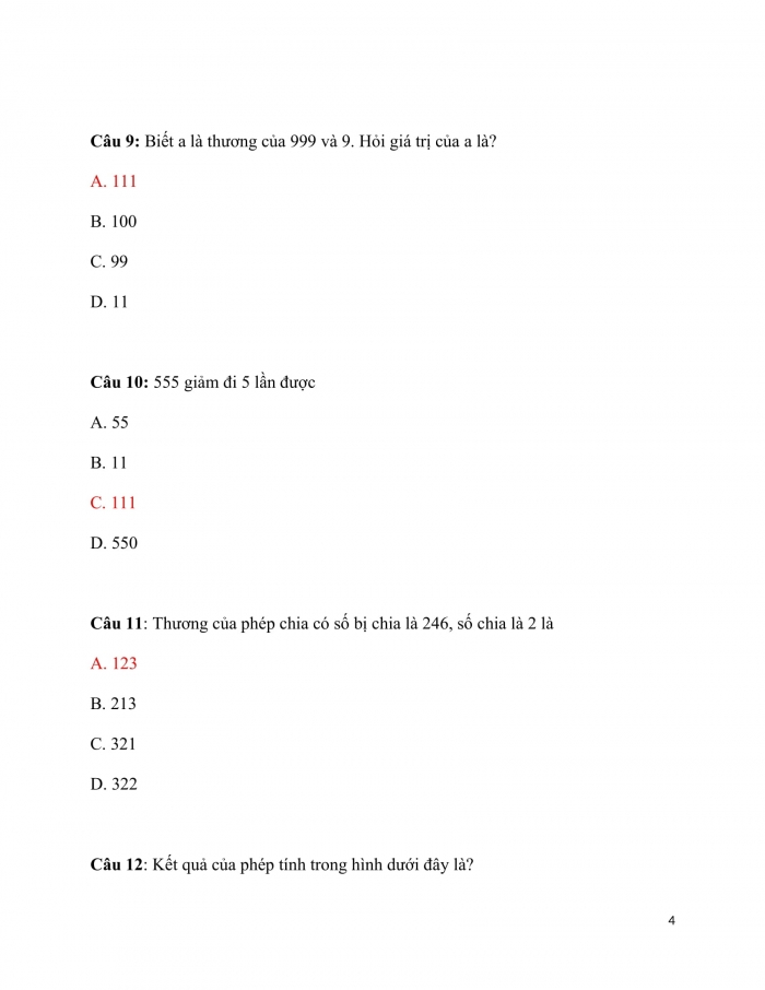 Trắc nghiệm Toán 3 Kết nối tri thức Bài 37: chia số có ba chữ số với số có một chữ số