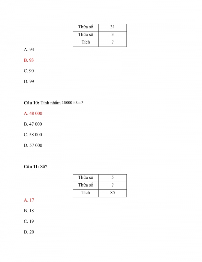 Trắc nghiệm Toán 3 Cánh diều (Tập 2) Bài 43: em vui học toán