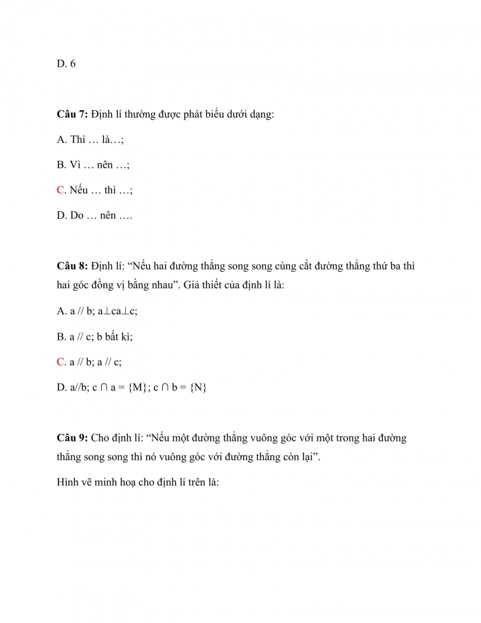 Trắc nghiệm toán 7 cánh diều Chương 4 Bài 4: định lý 