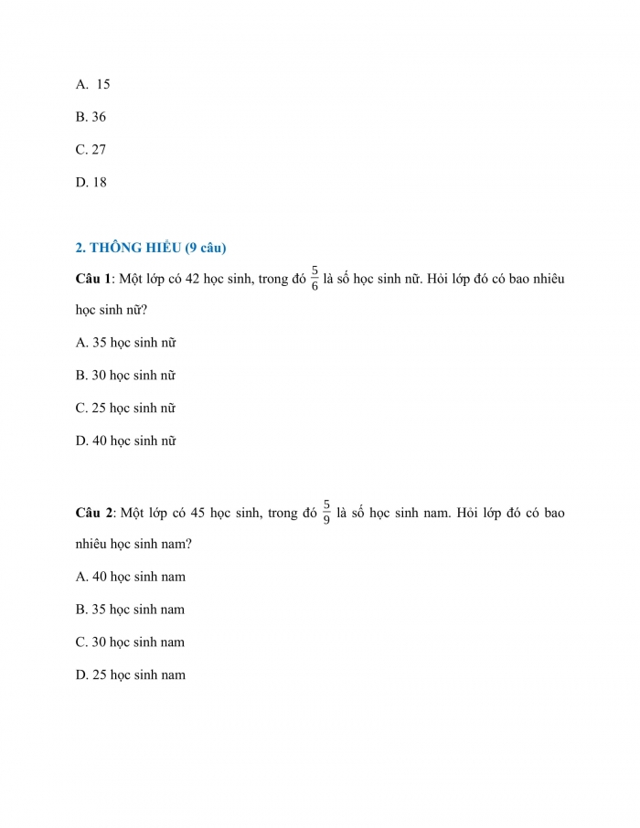 Trắc nghiệm Toán 4 KNTT bài 65: Tìm phân số của một số