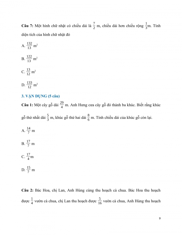 Trắc nghiệm Toán 4 KNTT bài 70: Ôn tập phép tính với phân số