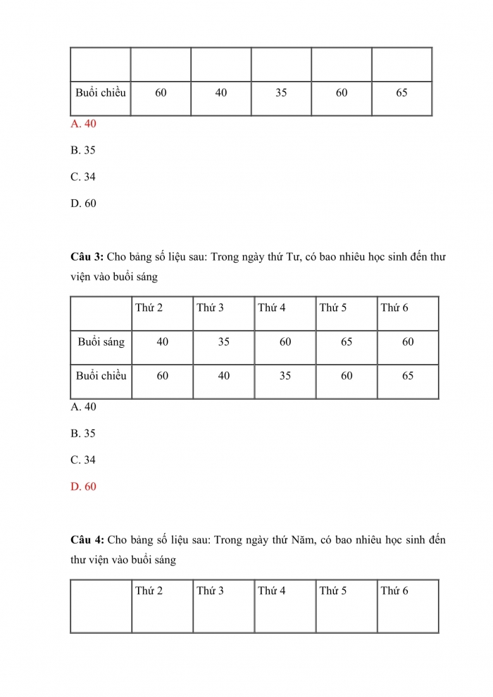 Trắc nghiệm Toán 3 Kết nối tri thức (tập 2) Bài 80: ôn tập bảng số liệu, khả năng sảy ra của một sự kiện