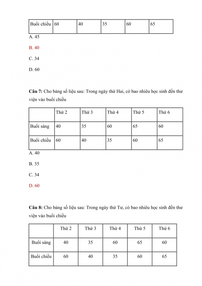 Trắc nghiệm Toán 3 Kết nối tri thức (tập 2) Bài 80: ôn tập bảng số liệu, khả năng sảy ra của một sự kiện
