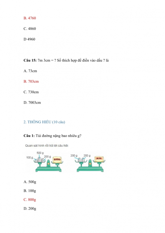 Trắc nghiệm Toán 3 Kết nối tri thức (tập 2) Bài 81: ôn luyện tập chung