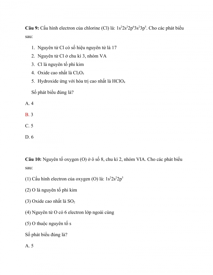Trắc nghiệm hoá học 10 cánh diều Bài 8: định luật tuần hoàn và ý nghĩa của bảng tuần hoàn các nguyên tố hóa học