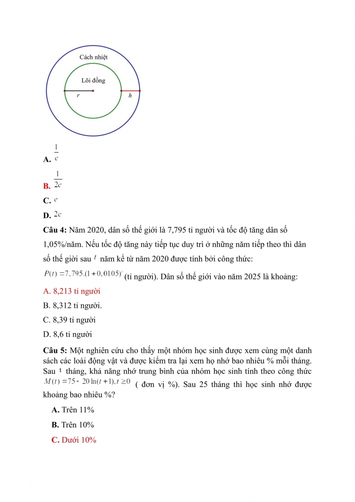 Trắc nghiệm Toán 12 Chương 2 Bài 4. Hàm số mũ, hàm số logarit