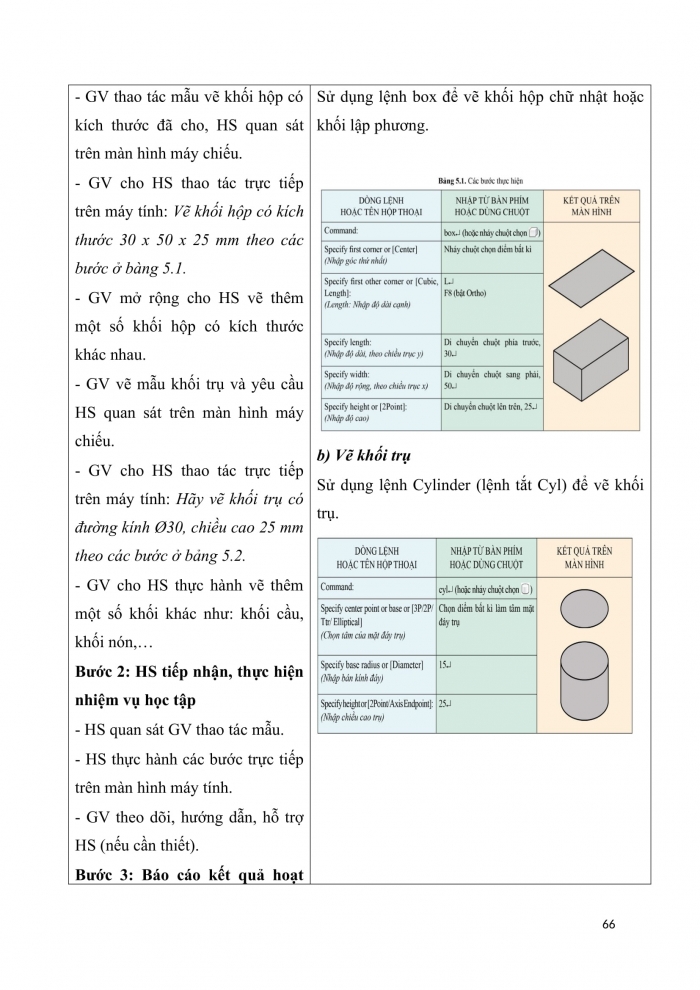 Giáo án chuyên đề công nghệ 10 thiết kế cánh diều bài 5: Lập bản vẽ kĩ thuật 3D vật thể đơn giản