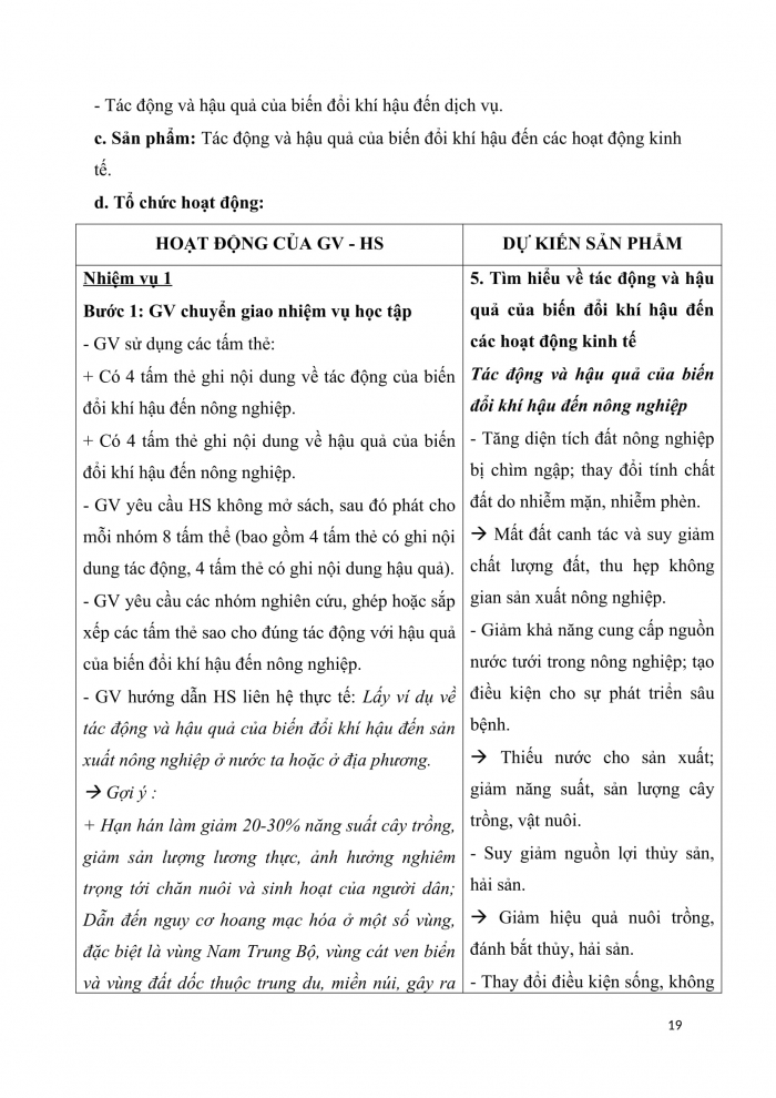 Giáo án chuyên đề địa lí 10 cánh diều CĐ3: Hoạt động 5,6