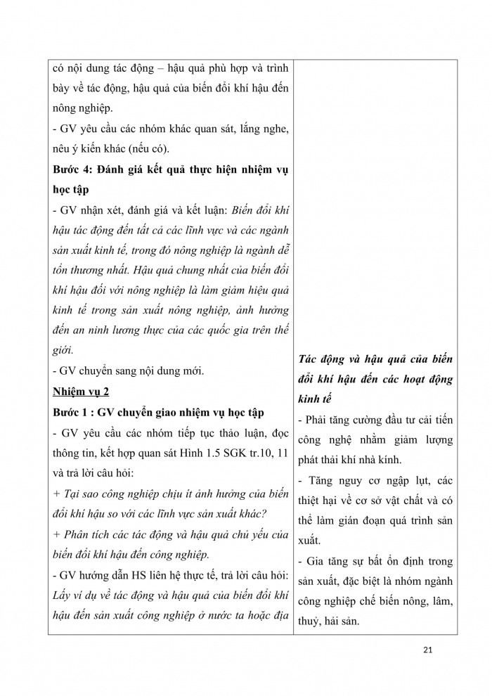 Giáo án chuyên đề địa lí 10 cánh diều CĐ3: Hoạt động 5,6