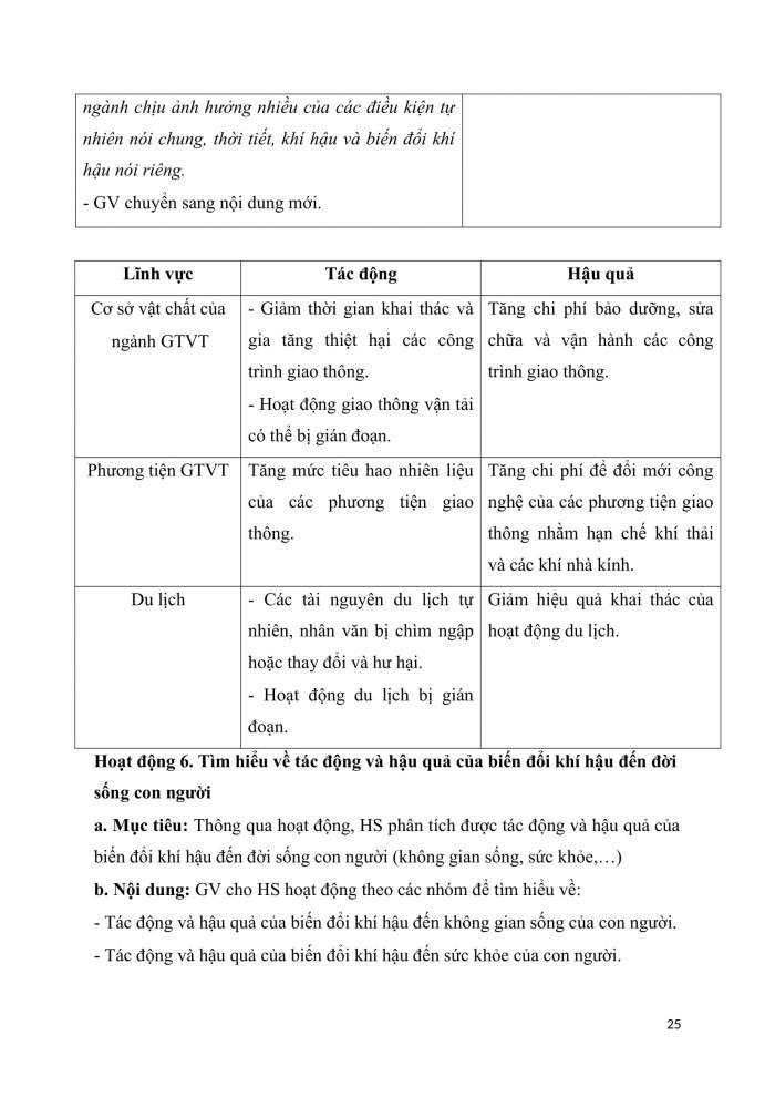 Giáo án chuyên đề địa lí 10 cánh diều CĐ3: Hoạt động 5,6